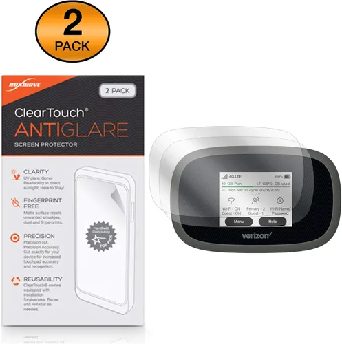 Vista 2 de BoxWave Protector de pantalla compatible con Verizon Jetpack MiFi 8800L – ClearTouch Anti-reflejo (paquete de 2), antihuellas mate