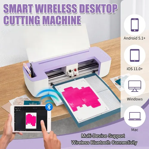 Vista 4 de Máquina automática de corte y estampado en relieve, máquina cortadora de manualidades de escritorio de precisión para más de 100