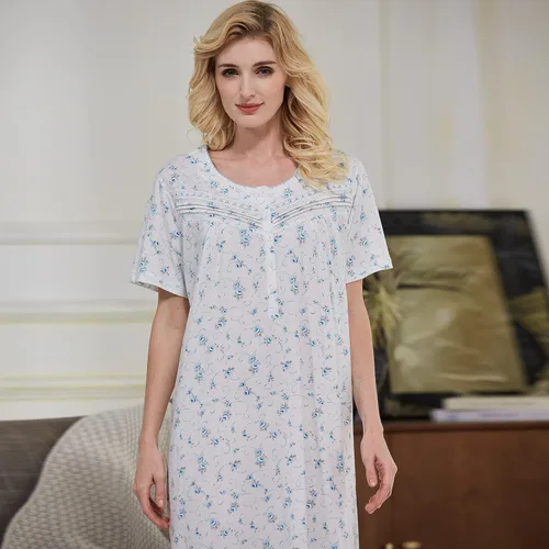 Vista 8 de Keyocean - Camisones para mujer, 100% algodón, suave, ligero, cómodo, ropa de dormir