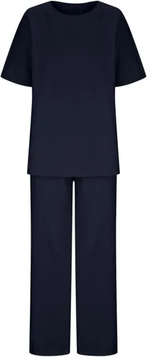 Vista 41 de Conjuntos de verano de 2 piezas para mujer, conjuntos elegantes y casuales de color liso, para verano, otoño, cuello redondo, tops y pantalones