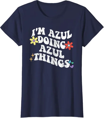 Vista 37 de Retro Groovy Im AZUL Doing AZUL Things - Camiseta divertida para el día de la madre, Negro