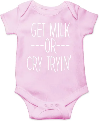 Vista 5 de Get Milk or Cry Tryin - Ropa de bebé - Divertidos trajes para recién nacidos para niños y niñas