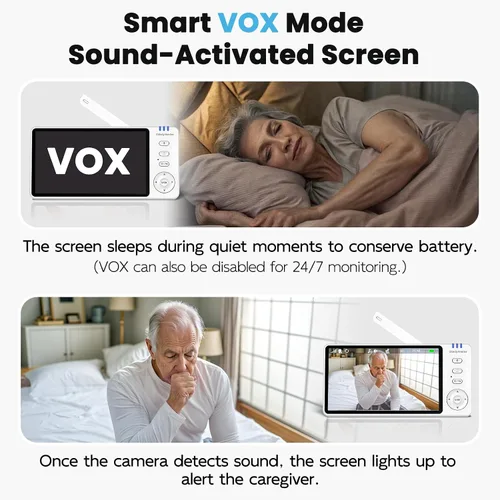 Vista 6 de Monitor de ancianos con cámara y botón de audio y llamada, monitores de sala de conversación de 2 vías para ancianos, recordatorio de medición