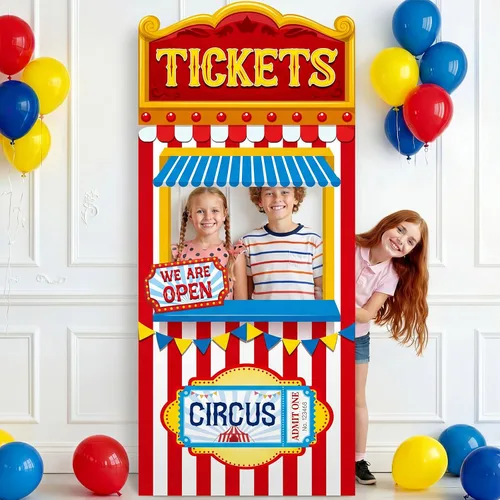 Vista 13 de Kit de recortes de cartón para decoración de fiesta de circo
