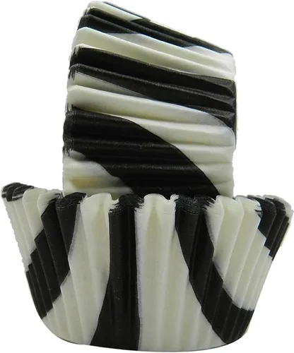 Vista 43 de Regency Wraps Vasos para hornear de grado profesional a prueba de grasa, paquete de 40 unidades, forros estándar, guingam negro, para cupcakes Negro