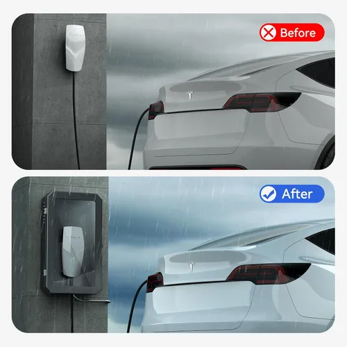 Vista 11 de YONZEE Caja de estación de carga de pared para Tesla Model Y Juniper 3 S X, funda protectora de cubierta de carga de vehículo eléctrico