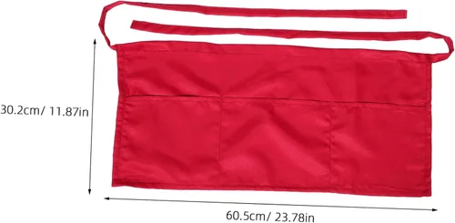 Vista 2 de VALICLUD Half Server Apron with Double Pockets Stain and Water Resistant Kitchen Apron for Chefs and Waitstaff Restaurants and Coffee Shops