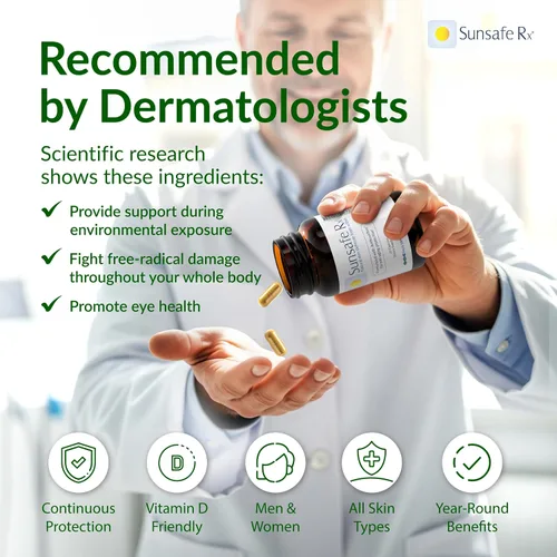 Vista 4 de Sunsafe Rx Suplemento antienvejecimiento: píldoras naturales de protección de la piel con antioxidantes para una apariencia juvenil y salud ocular +