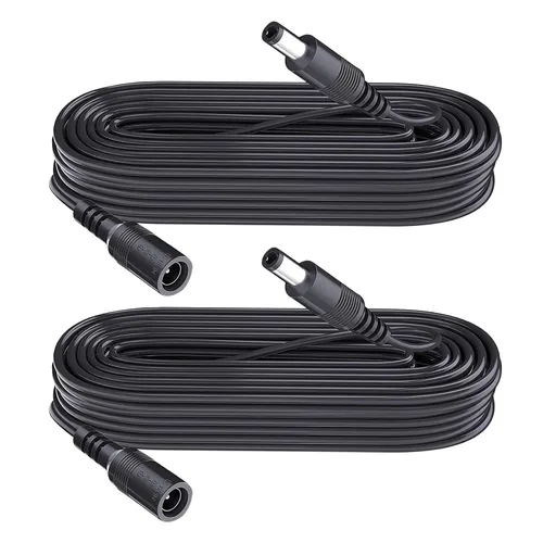 Vista 12 de Cable de extensión de alimentación CC de 3.3 pies de 3.3 ft, 0.217 in x 0.083 in, para cámara de CCTV, cámara IP WiFi, DVR, tira LED, adaptador