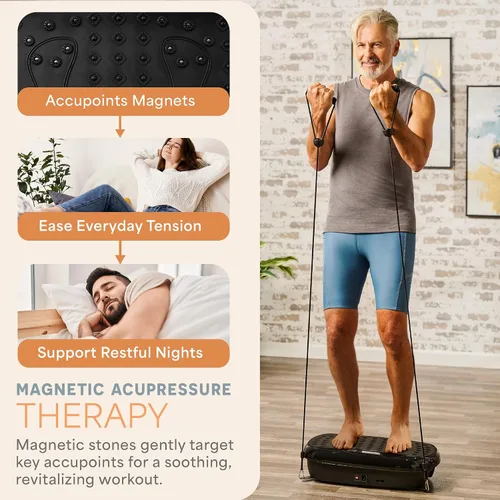 Vista 2 de Lifepro HexaPlate Lite Vibration Plate Exercise Machine — Magnetic Acupoints, 99 Speeds & 10 Presets Vibration Platform Machine with Resistance