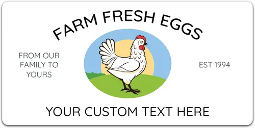 Vista 4 de Etiquetas de adhesivo personalizadas para cartones de huevos - Etiquetas personalizadas para cartones de huevos frescos de granja - Fabricadas