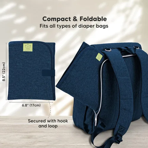 Vista 2 de KeaBabies Cambiador de pañales portátil y portabebés KeaBabies – Cambiador de bebé plegable impermeable – Todo en 1 Original transpirable Baby