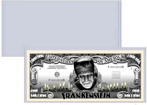 Vista 3 de Frankenstein Million Dollar Bill – Bono de 10 contar con clara visualización & Cristóbal Colón Bill