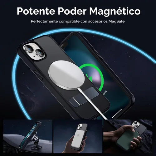 Vista 5 de Magsafe - Funda magnética para iPhone 13 de 6.1 pulgadas, soporte delgado con protector de pantalla compatible con Magsafe a prueba de golpes Negro