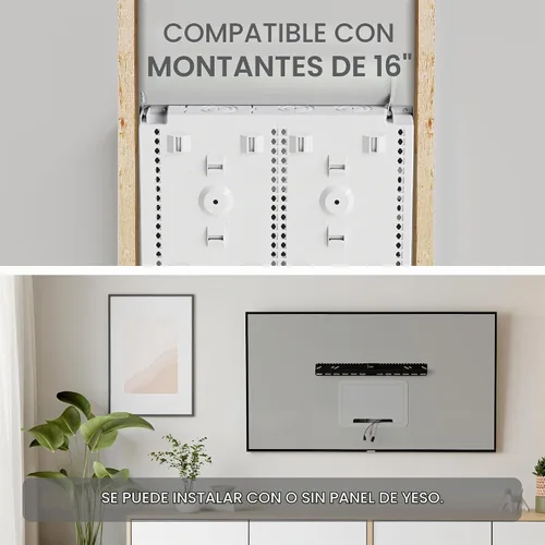 Vista 6 de Legrand - OnQ ENP0905NAV1 – manejo de cableado, caja de multimedia de pared, recinto de cableado estructurado de doble propósito con soporte