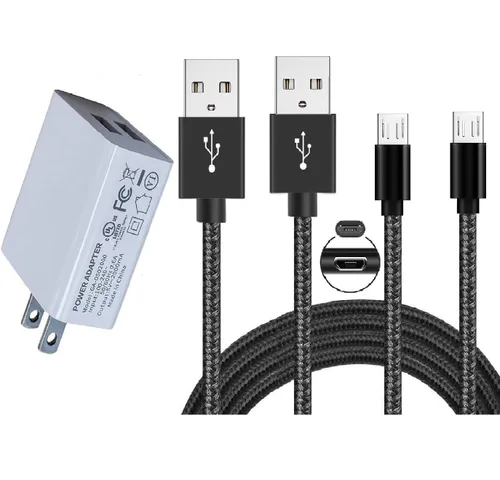 Vista 9 de Cargador de pared con 2 cables tipo C de 6.6 pies para iPhone 15 16 17 PS5 Controller Fire 10 Cargador de tableta para Kindle Kids Fire, tableta
