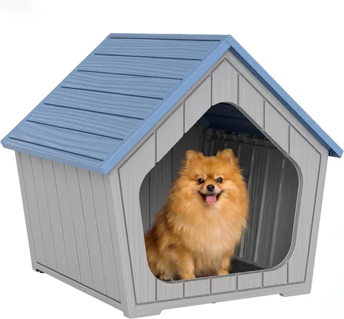 Vista 9 de Fancyango Casa para perros – Mueble para perreras para exteriores e interiores, refugio resistente a la intemperie para perros pequeños y medianos