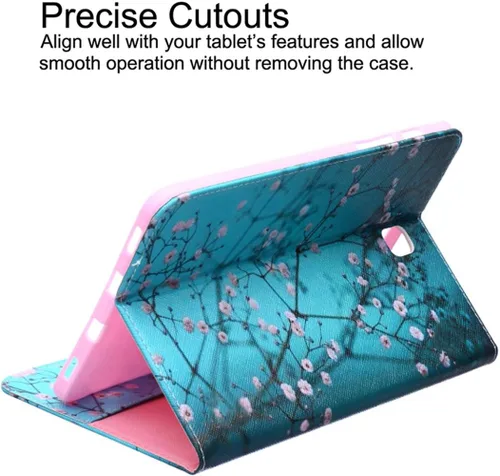 Vista 4 de NewShine - Funda para Galaxy Tab S2 8.0 - Funda de piel sintética con ranuras para tarjetas, soporte para notas para tableta Samsung Galaxy Tab S2
