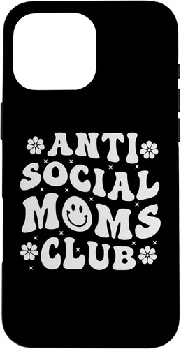 Vista 19 de iPhone 16 Anti Social Moms Club - Retro Funny Mom Life Mothers Day Mom Case