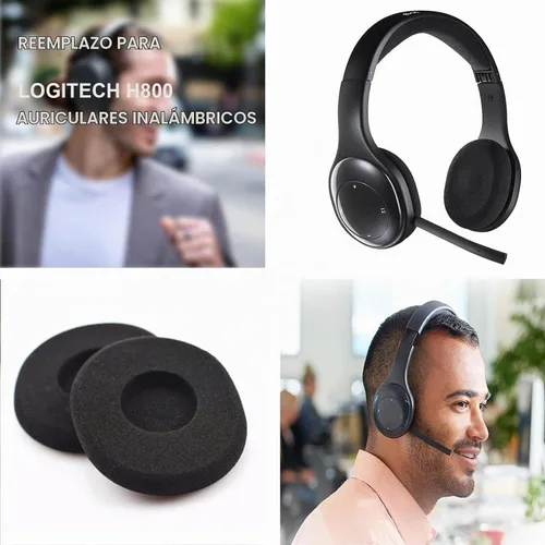 Vista 6 de Almohadillas de repuesto H800 compatibles con auriculares inalámbricos Logitech H800, almohadillas de esponja suaves y duraderas, almohadillas
