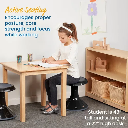 Vista 5 de ECR4Kids ACE Active Core Engagement Taburete Tambaleante, Altura del Asiento de 15 Pulgadas, Asientos Flexibles, Negro