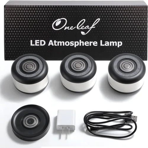 Vista 7 de oneleaf Luz de Ambiente Portátil LED Luz Nocturna, Lámpara de Vela, Tres Luces con Base de Carga, Interruptor Táctil Inalámbrico Recargable