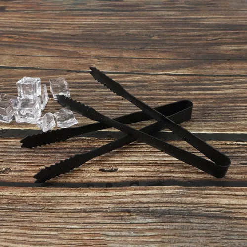 Vista 5 de MSY BIGSUNNY Pinzas de hielo de 7 pulgadas para cubo de hielo, pinzas pequeñas de acero inoxidable grueso, pinzas de metal pulido espejo
