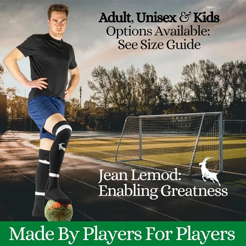 Vista 6 de Jean Lemond Calcetines de fútbol de competidor con correas para mantener los calcetines puestos. Opciones unisex para adultosniños