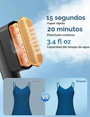 Vista 5 de Sundu Vaporizador portátil 2 en 1 para ropa Negro