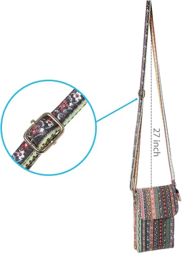 Vista 6 de MINICAT - Bolso cruzado para mujer pequeño bolsillos espaciosos para celular bolsa de mano para mujer