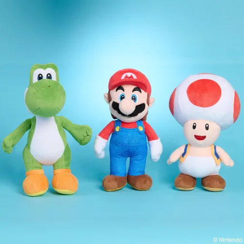 Vista 6 de Super Mario™ Peluche pequeño Mario, peluche coleccionable de 9 pulgadas