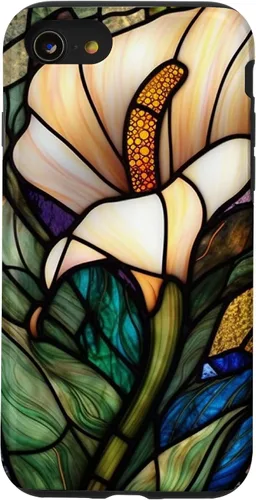 Vista 18 de iPhone 16 Calla Lily Stained Glass Case