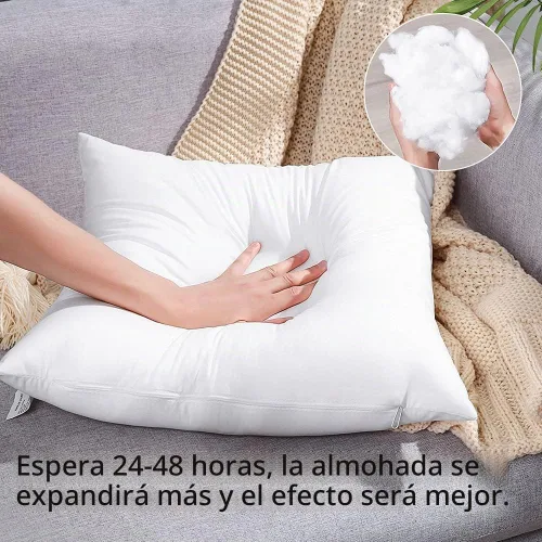 Vista 6 de OTOSTAR Juego de 4 cojines cuadrados de 18 x 18 pulgadas, para sofá, cama, cojines decorativos para interiores, color blanco Paquete de 4