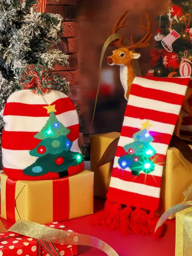 Vista 8 de SATINIOR 2 sombreros de Navidad con luz LED para fiesta de Navidad