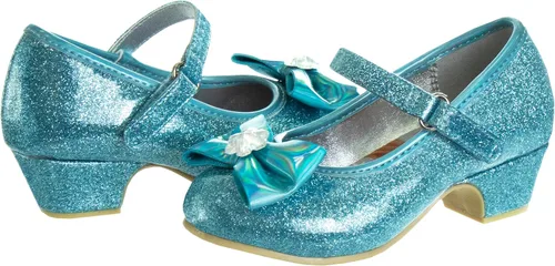 Vista 4 de Disney Zapatos - Correa plana Mary Jane con lazo para niñas, disfraz de princesa de personaje, disfraz de flores, fiesta escolar, sin cordones