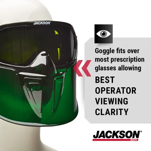 Vista 7 de Jackson Safety 21001 - Gafas de seguridad - Serie Gpl500 Premium - Lente Shade 3 IR - Antivaho - Con protector facial desmontable abatible - Cuerpo