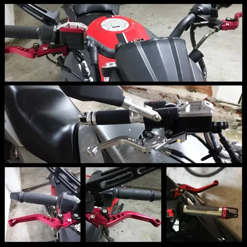 Vista 7 de Sporacingrts - 1 par de palancas de freno y embrague de manubrio de motocicleta de 7/8 pulgadas (2.22 cm) con cilindro maestro y depósito