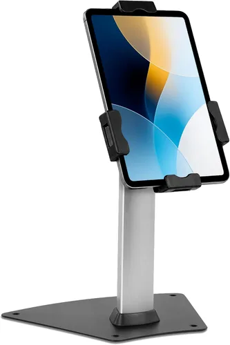 Vista 9 de Mount-It! Soporte universal para quiosco POS para tablet con bloqueo de cable y soporte de montaje en pared, abrazadera ajustable para tabletas