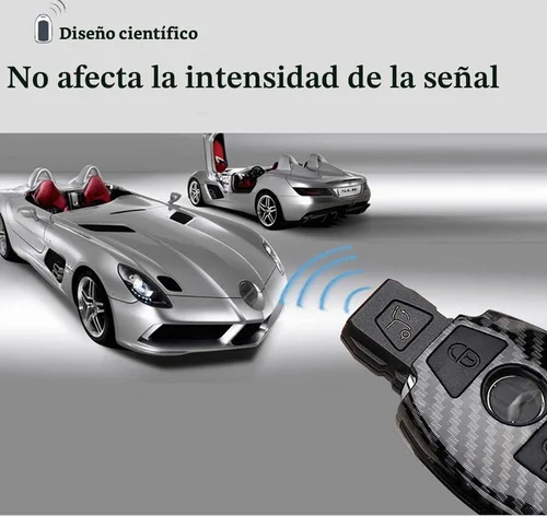 Vista 2 de SANRILY 1 funda para llavero Mercedes-Benz, patrón de fibra de carbono, protección completa, compatible con Benz C E S M CLS CLK G Class Keyless