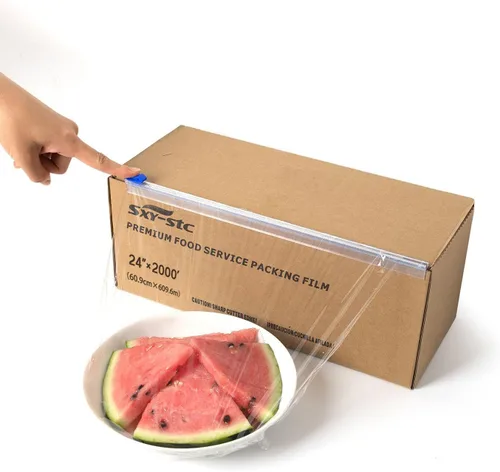 Vista 9 de Envoltura de plástico para alimentos, lo suficientemente gruesa para uso diario, más fuerte para uso comercial, duradera con cortador deslizante