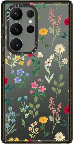 Vista 164 de CASETiFY Funda de impacto para Galaxy S22+ - Adhesivo Aries Moross, color negro transparente