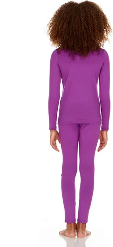 Vista 2 de Thermajane - Conjunto de ropa interior térmica para niñas, ropa interior larga, ultrasuave, capa base de invierno para niñas
