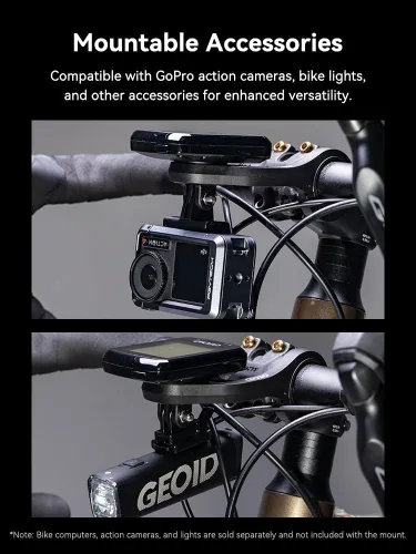 Vista 5 de GEOID Soporte para computadora de bicicleta, soporte frontal exterior para bicicleta de carretera, compatible con Garmin Wahoo Bryton Magene Cycplus