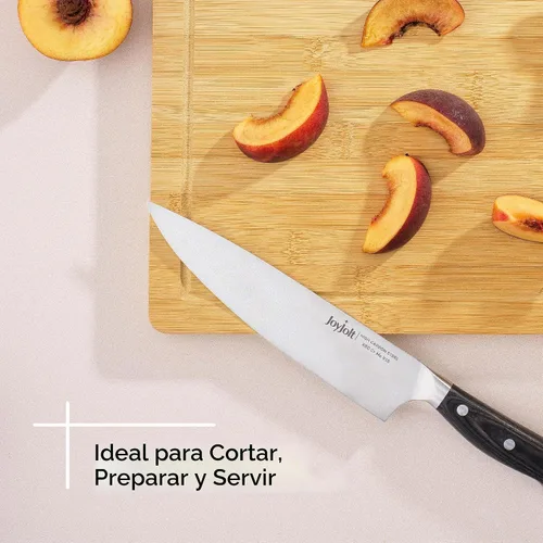 Vista 8 de JoyJolt Tablas de cortar de bambú, tabla de madera grande y pequeña, para servir queso, pan o tablas de cortar. Antideslizante