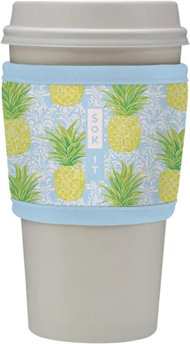 Vista 143 de Sok It HotSok Coffee & Tea - Funda de neopreno con aislamiento reutilizable (floral abstracto)