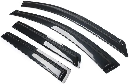Vista 4 de Compatible con Nissan Rogue 2009-2013 2014-2015 Rougue Select Slim Style Window Visor IKON MOTORSPORTS, Acrylic, Unpainted, Black, Sun Rain Shade