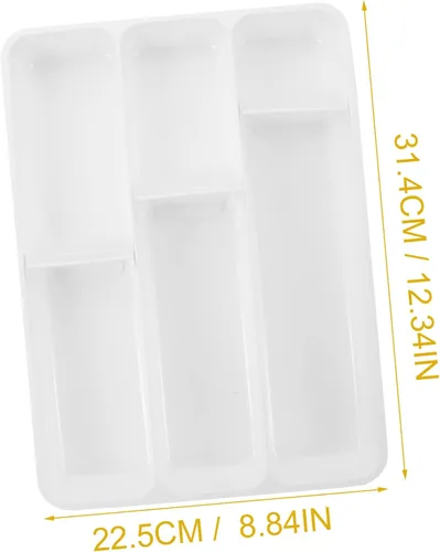 Vista 2 de Organizador de cubiertos para el hogar, multicompartimento, soporte de utensilios de plástico para almacenamiento de cocina, resistente a