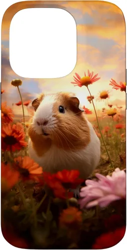 Vista 17 de Carcasa para iPhone 16 con diseño de conejillos de indias y flores para amantes de mascotas exóticas