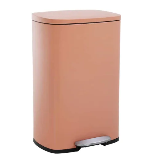 Vista 2 de Cubo de basura de acero inoxidable de 13 galones con tapa, cubos de basura grandes, papelera con pedal para cocina, baño, baño, oficina, papelera