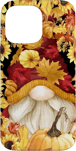 Vista 21 de iPhone 16 Lindos accesorios de otoño otoño con calabaza girasol gnomo caso